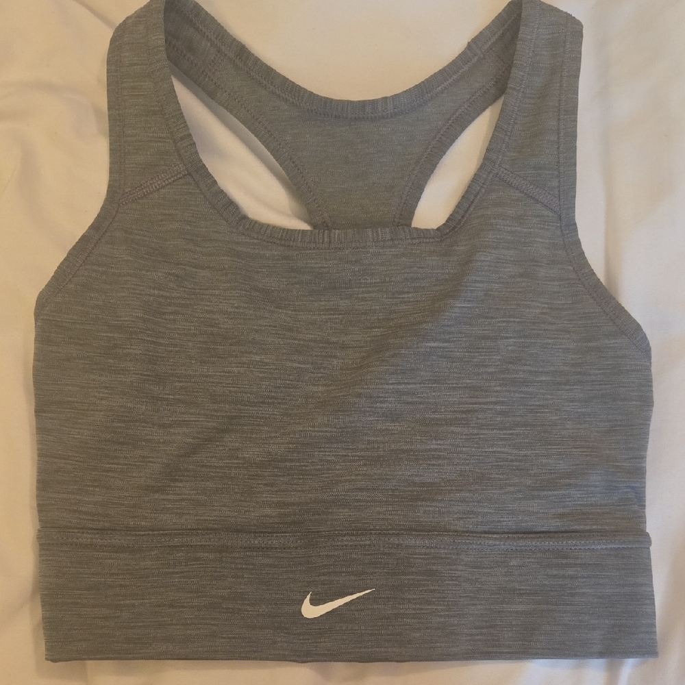 Nike Gray Medium-Impact Sports Bra with Racerback